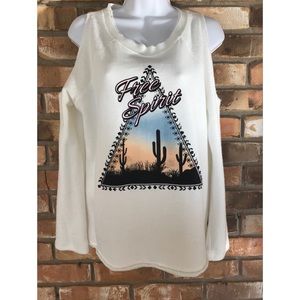 Derek Heart Cold Shoulder Top.  Medium